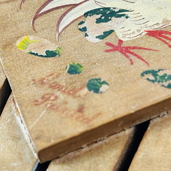 Vintage Woodpecker Woodware Knife Holder Rooster Wall Mount Spreader 4 Knives - Picture 14 of 14